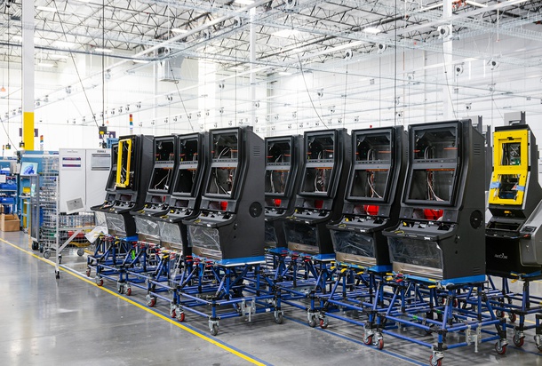 Gaming machines at Aristocrat’s Henderson facility 