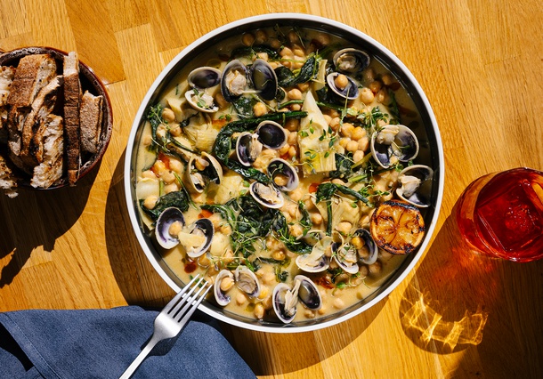 Gina Marinelli’s clam and chickpea autumn stew