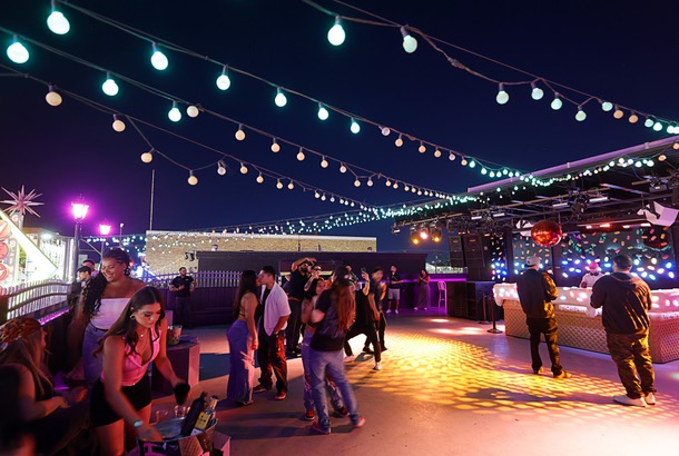 A view of the rooftop dance floor at We All Scream in downtown Las Vegas Friday, Oct. 3, 2025.