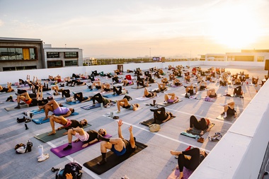 Rooftop mat pilates classes at&nbsp;UnCommons
