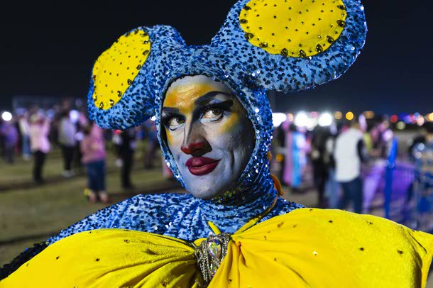 Hanna Barbeara poses for a photo during the Las Vegas PRIDE festival at Desert Breeze Events Center, Saturday, Oct. 18, 2025.