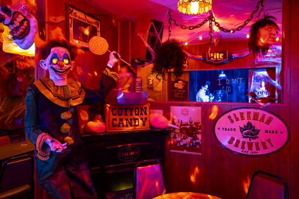 Halloween decor is displayed at The Silver Stamp, downtown, Tuesday, Oct. 21, 2025.