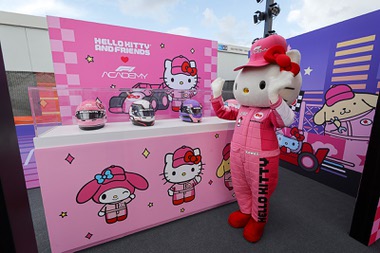 Hello Kitty makes an appearance at the Hello Kitty F1 Pit Stop Cafe in the Koval Zone Wednesday, Nov. 19,&nbsp;2025.