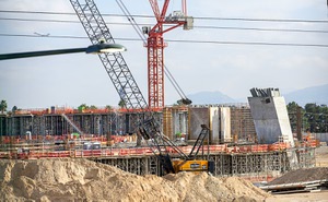 Construction on A's Baseball Stadium
