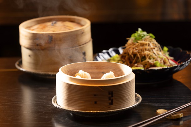 Iberico Pork Shanghainese Soup Dumplings and Peking Duck Salad at Mott 32 Las Vegas in the Palazzo Thursday, Jan. 15, 2026.