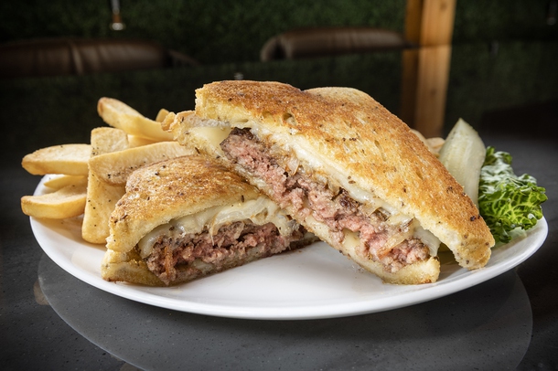 The patty melt at Ellis Island Casino's Village Pub & Cafe