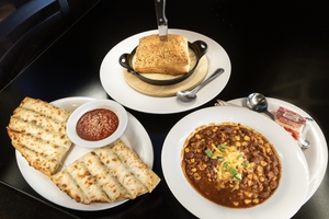 Lodgepoles, chicken pot pie and chicken chili at Mackenzie River PIzza