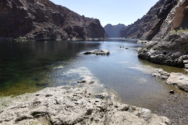 A view of the Colorado River from the base of Hoover&nbsp;Dam.