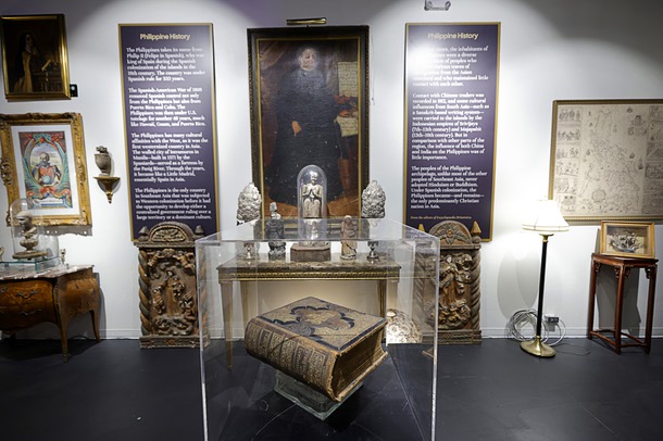 A bible is displayed during a soft opening of the Filipino American Museum in the Boulevard mall Saturday, Feb. 7, 2026.
