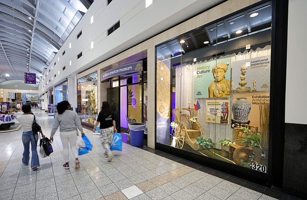 Shoppers pass by the Filipino American Museum in the Boulevard mall Saturday, Feb. 7, 2026.