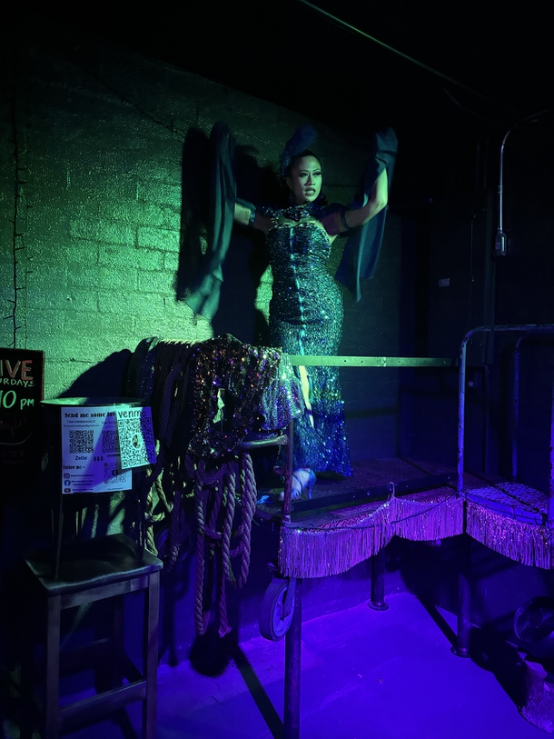 Burlesque dancer Tida Siribongkot at the Club Room 