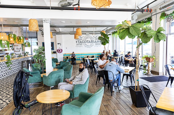 A interior view at Tacotarian in the Arts District Tuesday, Feb. 24, 2026.