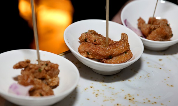Appetizers are shown during a reception in the Alle Lounge on 66 before the C-Suite Honors event at Resorts World Wednesday, Feb. 25, 2026.