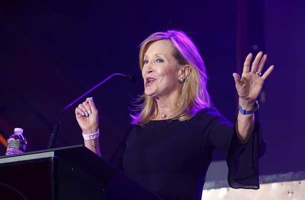 Honoree M.J. Maynard-Carey, CEO of the Regional Transportation Commission of Southern Nevada, speaks during the C-Suite Honors event in the Zouk Nightclub at Resorts World Wednesday, Feb. 25, 2026.