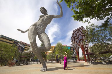 Unique elements were added to the Park to create a true sense of place for what could have been a basic concrete plaza or corridor of retail shops. And it’s programmed in ways that transcend liminal space.