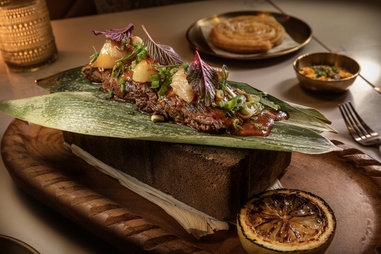 Arrachera on hot stone at Amador Cocina&nbsp;Fina