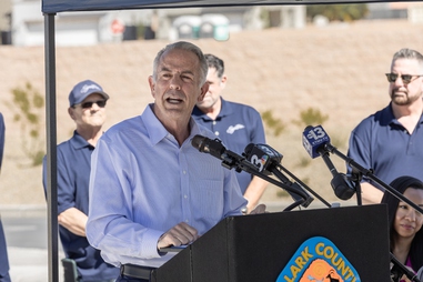 Nevada Governor Joe Lombardo speaks at the unveiling of Signature Homes’ Paradise Trails project on March&nbsp;25. 
