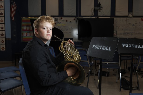 Foothill High School Band's Mason Peterson