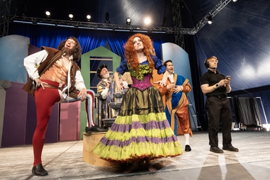 From left, Matthew Morgan as Petruchio, Bill Eissler as Baptista, Heidi Brucker Morgan as Kate, Daniel Jordan as Tranio and Riley Morlen as the assistant stage&nbsp;manager. 