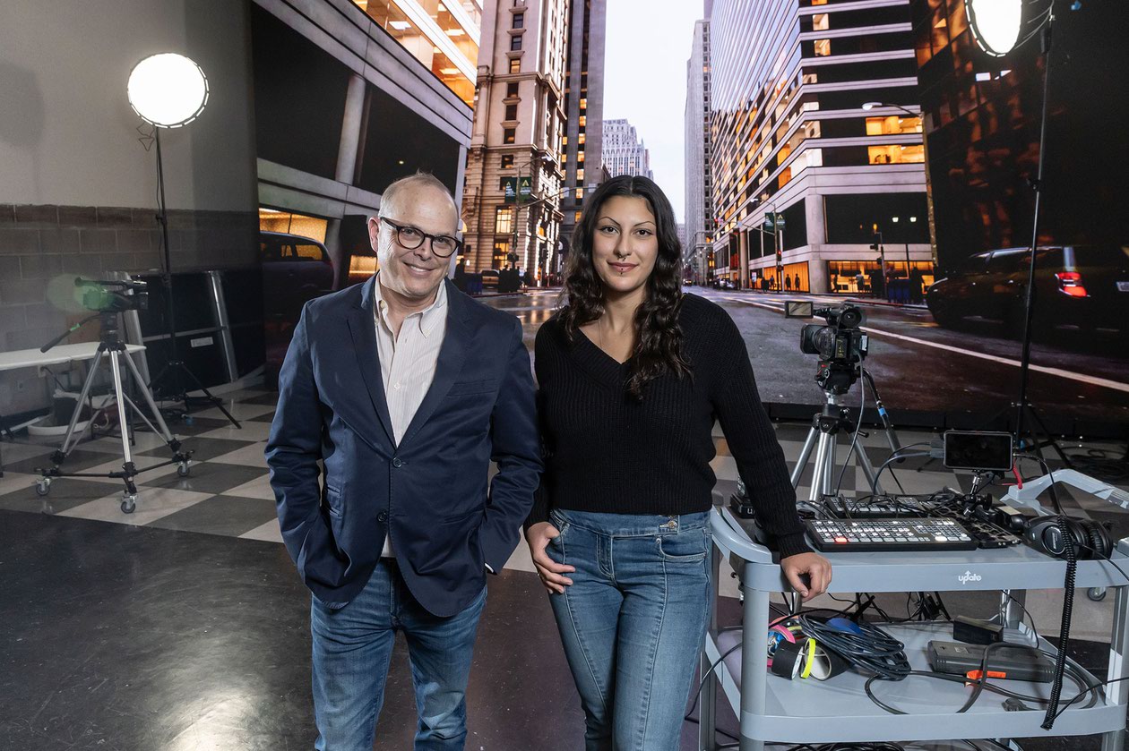 Adam Paul (left), assistant professor of film in screen acting at UNLV, and Lily Magdesyan, senior UNLV film&nbsp;student
