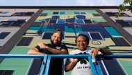 Art emblazoned on a new five-story apartment building, shareWESTSIDE, reflect the identity of Las Vegas’ first African American neighborhood.