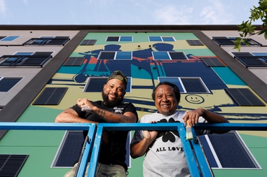 Artists Courtney “Yard$” Haywood, left, and Landry&nbsp;Randriamandroso
