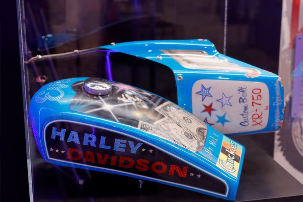 A custom fuel tank designed by artist George Sedlak.